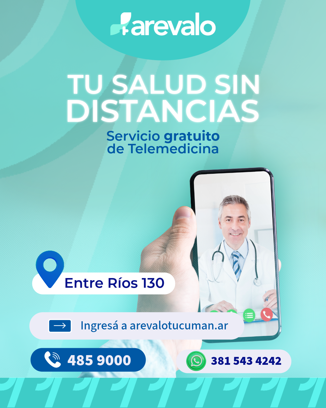Tu salud sin distancias — Servicio gratuito de Telemedicina Arevalo
