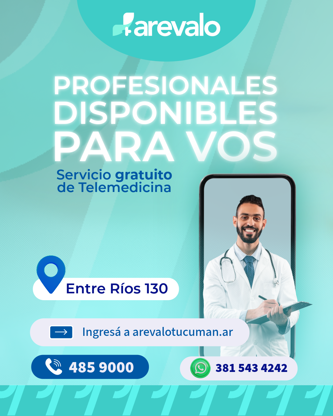 Profesionales disponibles para vos — Telemedicina Arevalo