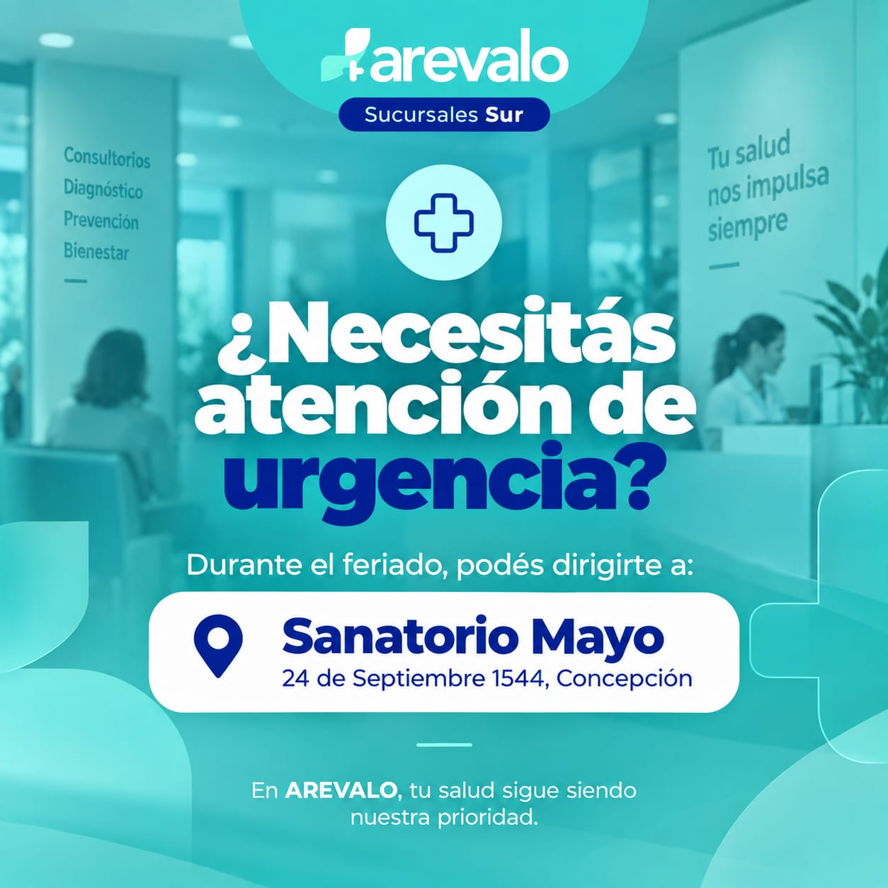 Atención de urgencia para las sucursales del Sur en Sanatorio Mayo, Concepción