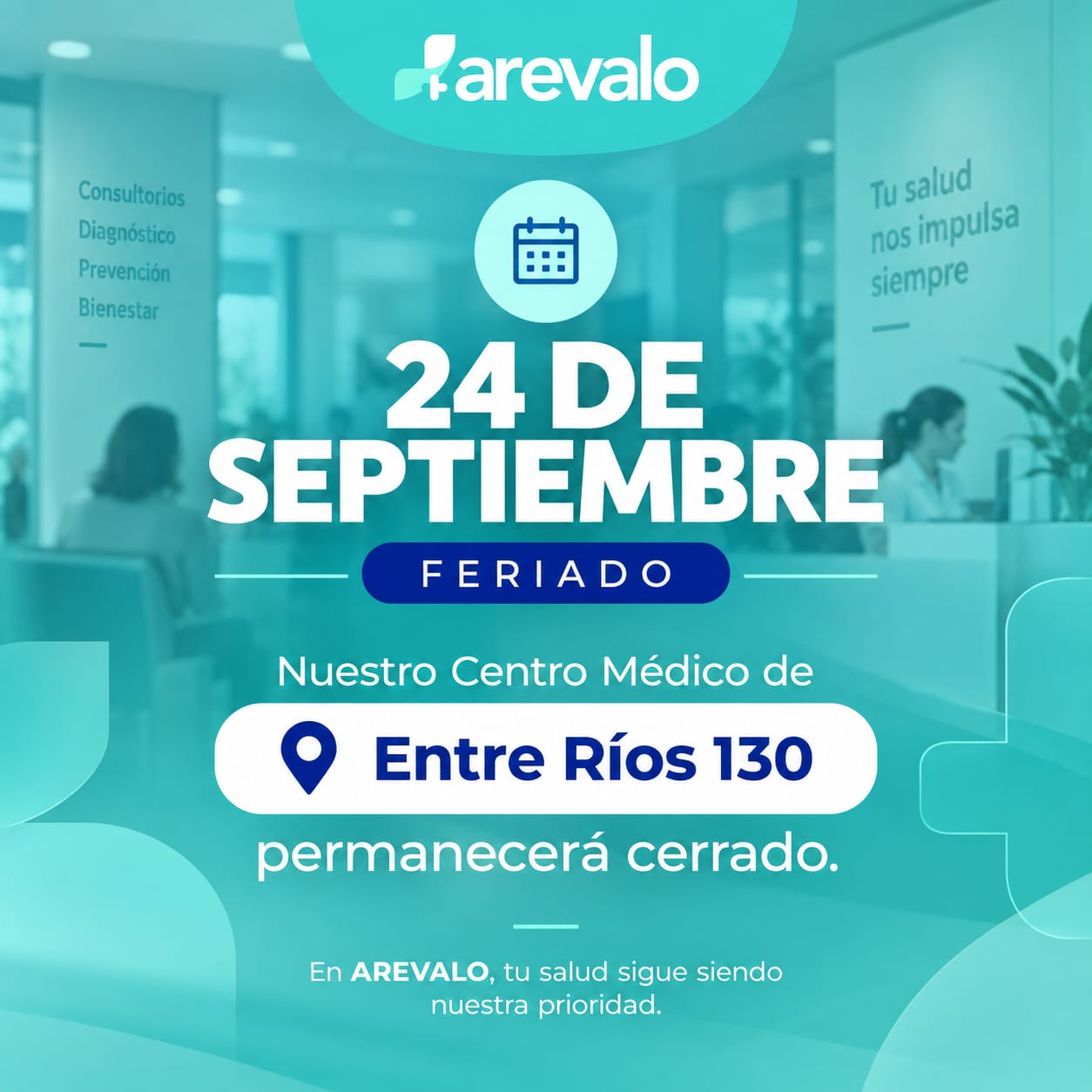 Feriado 24 de septiembre: nuestros centros médicos permanecerán cerrados