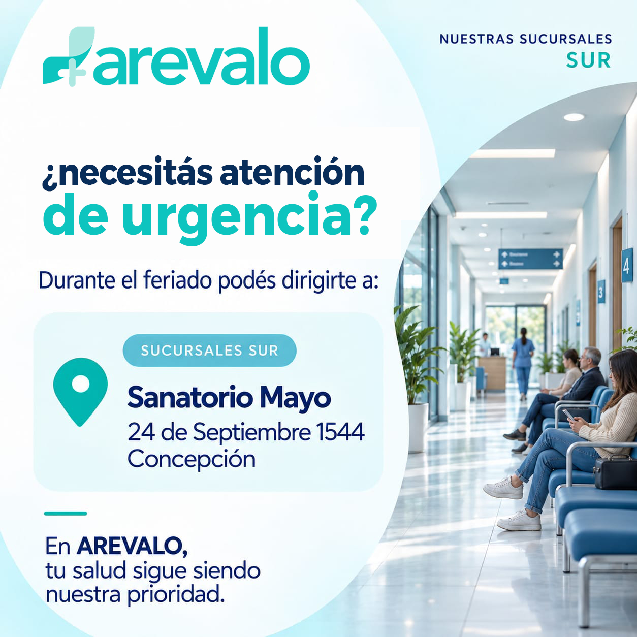 Atención de urgencia para las sucursales del Sur en Sanatorio Mayo, Concepción