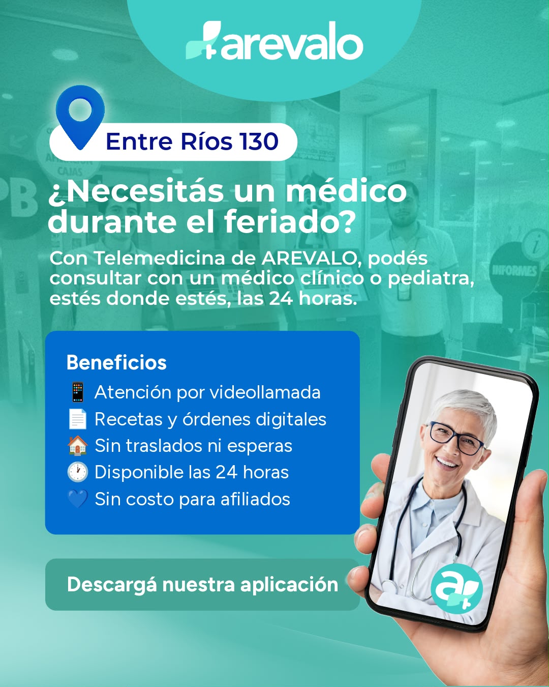 Telemedicina de AREVALO: consultá con médicos clínicos y pediatras las 24 horas