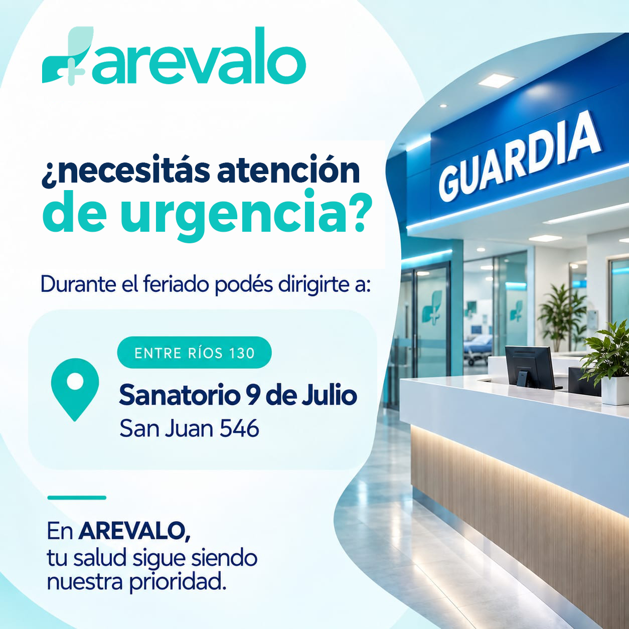 Atención de urgencia para afiliados de Entre Ríos 130 en Sanatorio 9 de Julio