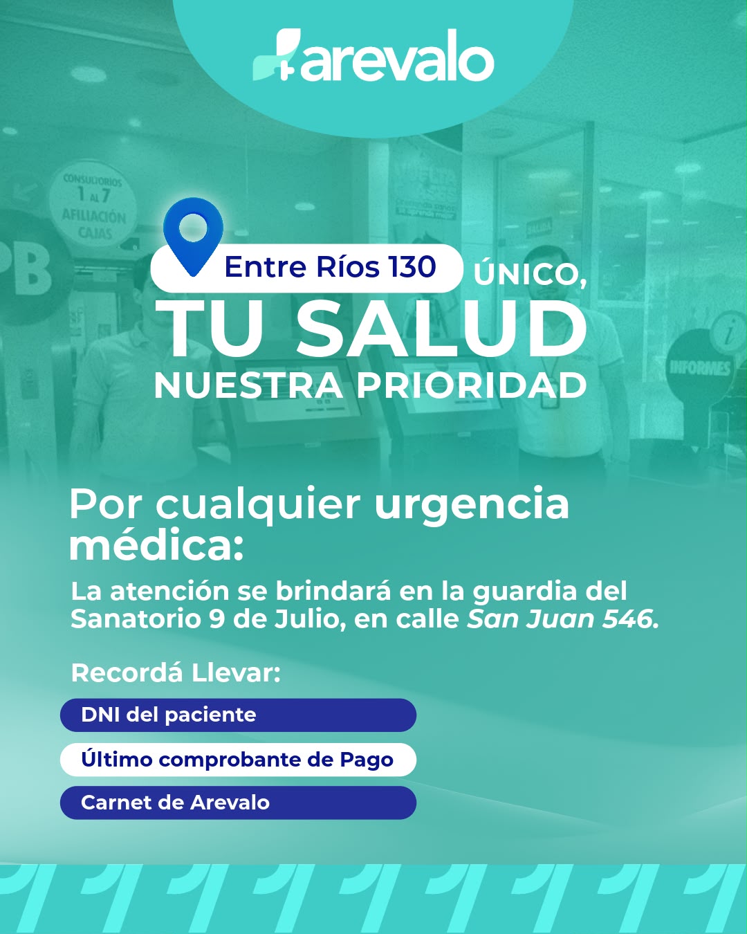 Ante urgencias médicas, atención en la guardia del Sanatorio 9 de Julio, San Juan 546